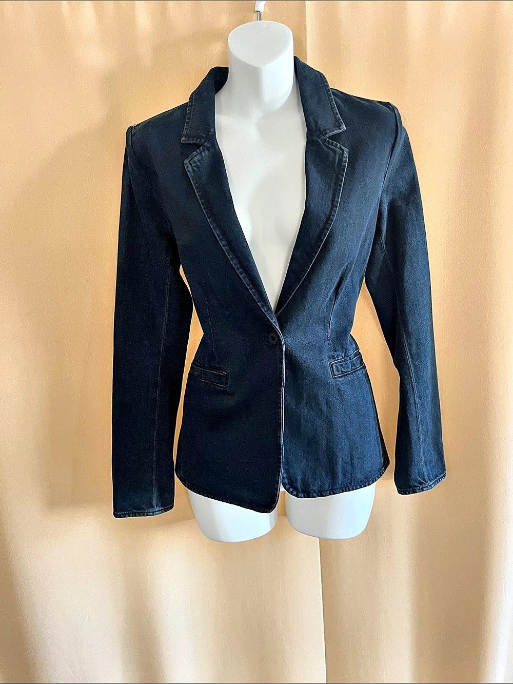 Women's Blue Denim Blazer Like New